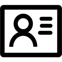 Poster - Identification card icon showing a person silhouette and three horizontal lines on a white background
