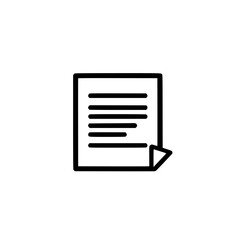 Poster - Black icon of a document with lines, representing written content and digital communication in a minimalist style