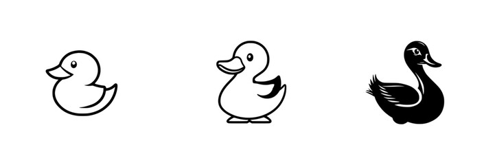 Poster - Three distinct duck icons featuring varying styles and designs for creative use in digital and print projects