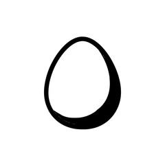 Poster - Black icon of an egg shape reflecting minimalist design suitable for various creative projects and applications