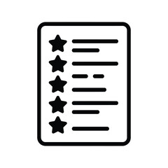 Aufkleber - Five star rating document icon representing approval feedback and customer experience in a clean modern minimalist style for business and evaluation concepts