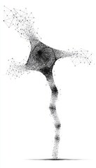 Poster - Stylized Low Poly Illustration of Nerve Cell Structure for Medical Research and Education Use