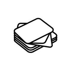 Aufkleber - Simple stacked papers outline icon representing documents sheets forms or notepads isolated on a white background design suitable for websites mobile apps and presentations