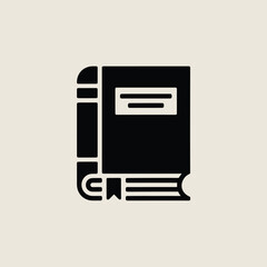 Aufkleber - Simple vector illustration of a closed book featuring a bookmark for educational and literary concepts in minimalist style