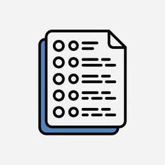 Aufkleber - Vector illustration of checklist or questionnaire stack on white background with blue border perfect for business and survey concepts