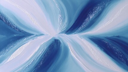 Poster - Abstract blue and white flowing lines with dynamic texture and soft gradient effects