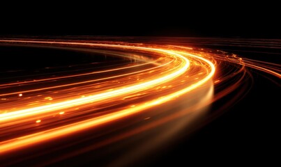 Poster - Dynamic long exposure shot of light trails created by moving vehicle at night with vivid streaks.