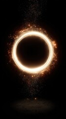 Aufkleber - Bright glowing fiery with sparks and particles forming a cosmic circle