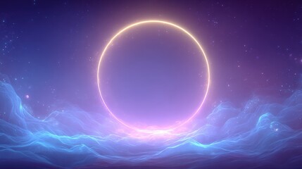 Poster - Mesmerizing glowing lunar eclipse with vibrant cosmic sky and nebula backdrop