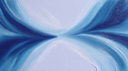 Poster - Abstract swirling blue and white lines creating a flowing dynamic modern design