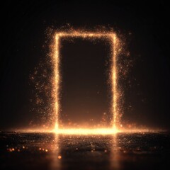 Poster - Sparkling Firework Frame Gateway with Glowing Light Effects on Dark Background