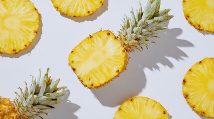 Aufkleber - Freshly sliced pine pieces with a whole pine and leaves on white background