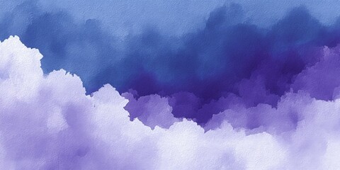 Poster - Abstract watercolor painting with vibrant purple blue and lavender shades background