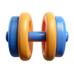 Aufkleber - Cartoon dumbbell 3d render isolated on transparent background