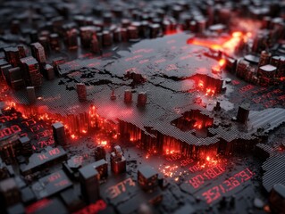 Poster - Digital Heatmap The Cyber Pulse of an Electronic Grid Symbolizing Speed Concept Global Logistics Efficient Shipping Distribution network