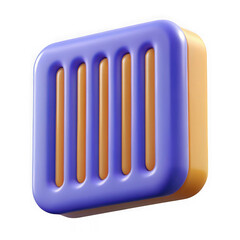 Poster - 3d render of a purple and orange radiator icon isolated on transparent background