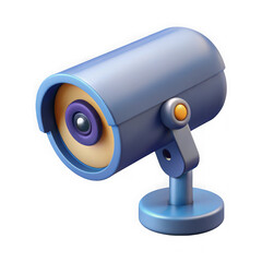 Aufkleber - 3d render of a blue security camera isolated on transparent background