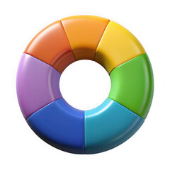 Poster - Colorful rainbow donut shape isolated on transparent background