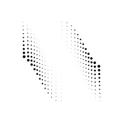 Wall Mural - halftone vector dots curved gradient pattern backgrounds set. curve dotted spots using halftone circ