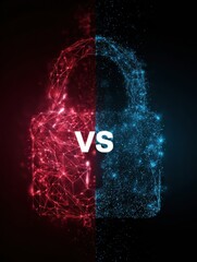 Poster - Comparison of Secure and Insecure Websites Showing Digital Locks in Contrasting Colors Representing Safety and Risk