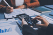 © ARMMY PICCA - Business Documents, Auditor businesswoman checking searching document legal prepare paperwork or report for analysis TAX time,accountant Documents data contract partner deal in workplace office