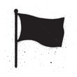 © kadiran - Black and White Spray Paint Flag Icon with Ink Splatter Effect.
