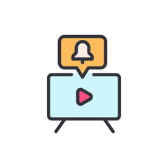 Poster - Online Video Platform With Notification Bubble And Play Button Vector