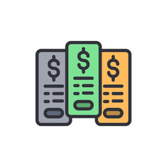 Poster - Financial Data Reports Represented With Colorful Columns And Dollar Signs