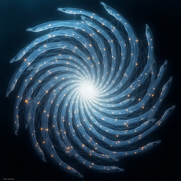 Mesmerizing Abstract Spiral A Circular Vortex of Light and Energy