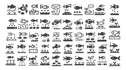 fish farming source quality seed icon symbol set.svg. creative modern icon set, professional symbol 