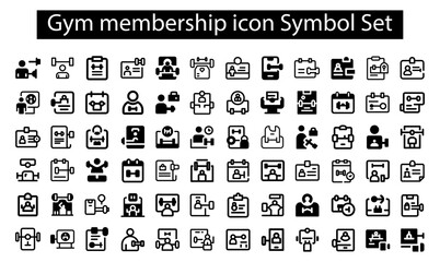 gym membership icon symbol set.svg. creative modern icon set, professional symbol download scalable 