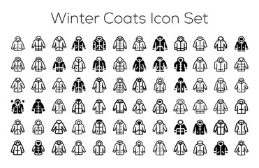 winter coats symbol set.svg. creative modern icon set, professional symbol download scalable vector 