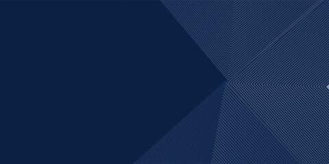 Poster - Dark blue background. Modern line stripes curve abstract presentation background. Luxury paper cut backgroun