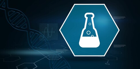 Poster - Digital background with chemical sign