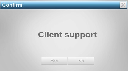 Poster - image of client support text on grey background