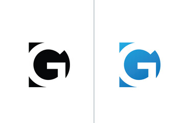 Aufkleber - Creative letter GD logo design with negative space style, clean and clever design, vector illustration