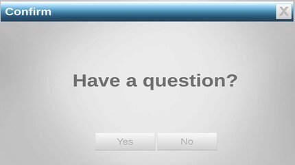 Poster - image of have a question text on grey background