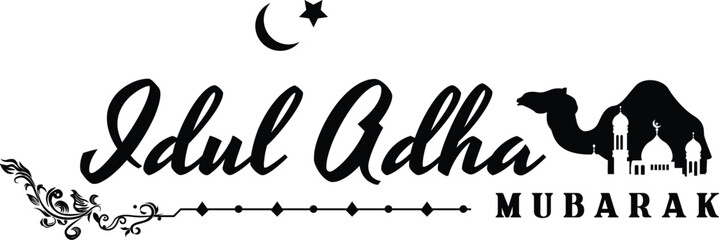 Aufkleber - Eid al adha mubarak text lettering and typography concept