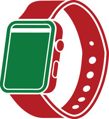 Poster - Abstract smartwatch with green screen display ideal for technological concepts