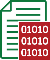 Poster - Binary data document icon depicting code artificial intelligence and technology