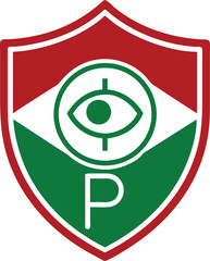 Aufkleber - Abstract shield design with ai neural network and eye symbol on transparency