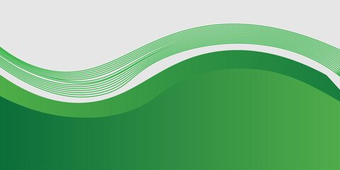 Aufkleber - Green abstract background waves with geometric shapes gradient color for presentation design.vector illustration