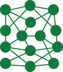 Poster - Abstract green neural network structure representing artificial intelligence and technology