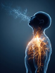 Aufkleber - Exhaling Calmly With Glowing Nerves Illustrating a Serene Transition Into Tranquility