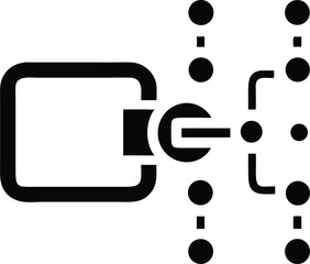 Poster - Minimalist digital wallet icon in black representing secure financial technology