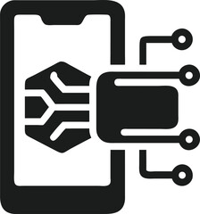 Poster - Digital wallet icon featuring neural processing with ai technology connection
