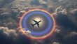 © Dusk - A Glory (Brocken Spectre) around an airplane's shadow on clouds