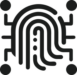 Poster - Abstract digital fingerprint icon representing artificial intelligence and technological innovation