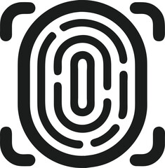 Poster - Abstract digital fingerprint icon representing security and ai innovation