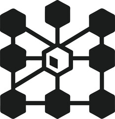 Aufkleber - Interconnected decentralized network showing artificial intelligence and future technology